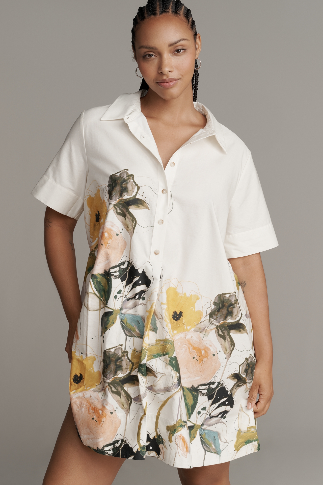 The Pollie Short-Sleeve Swing Tunic Mini Dress: Leigh Viner Edition