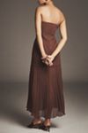 By Anthropologie Strapless Twofer Pleated Midi Dress