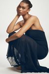 By Anthropologie Strapless Twofer Pleated Midi Dress
