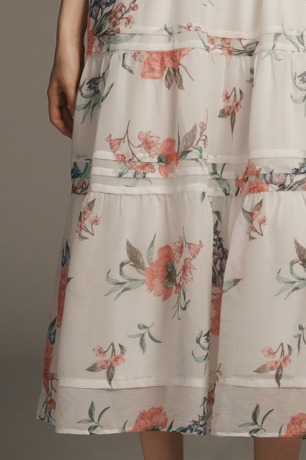 The Somerset Strapless Chiffon Midi Dress