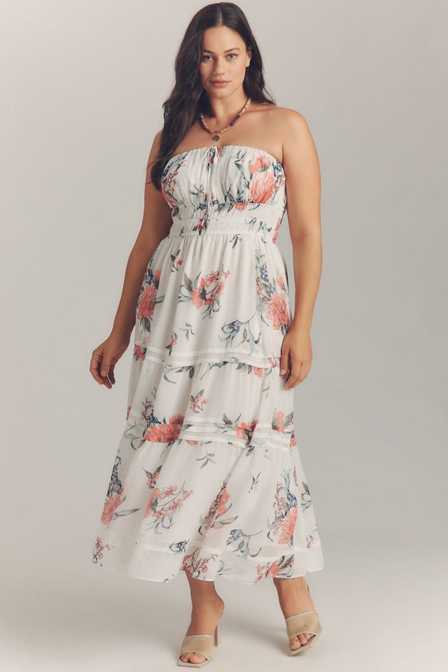 The Somerset Strapless Chiffon Midi Dress #4