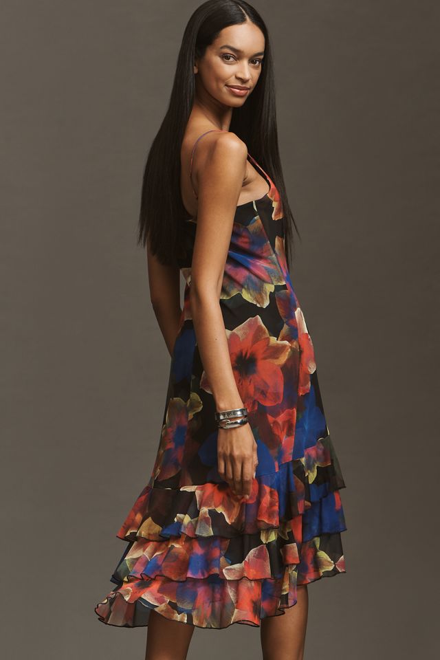 By Anthropologie Cowl-Neck Mesh Slip Midi Dress #3