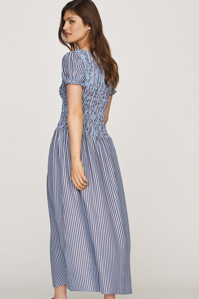 Maeve Margie Smocked Stripe Midi Dress #2