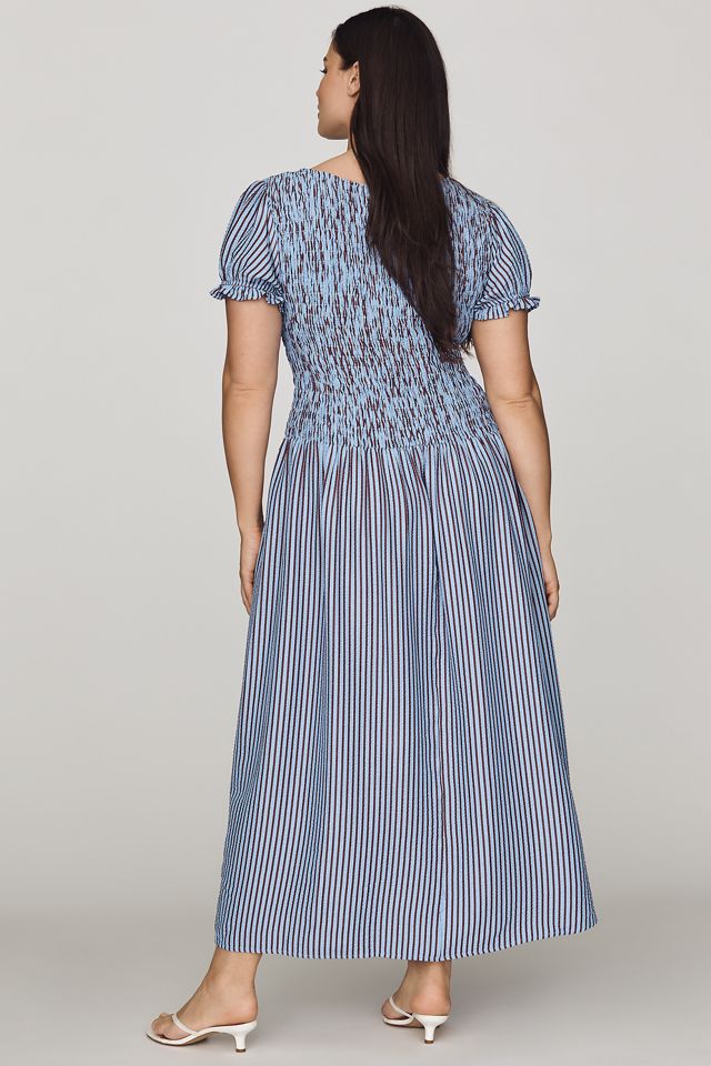 Maeve Margie Smocked Stripe Midi Dress #6