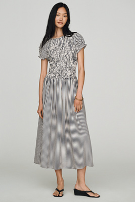 chinese dress ladies By Anthropologie Long-Sleeve Smocked Tiered Maxi Dress – katie + hubbell