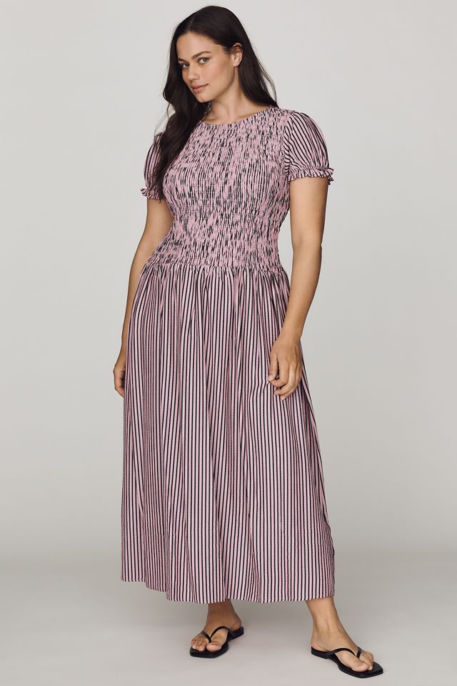 Maeve Smocked Short-Sleeve Maxi Dress #3