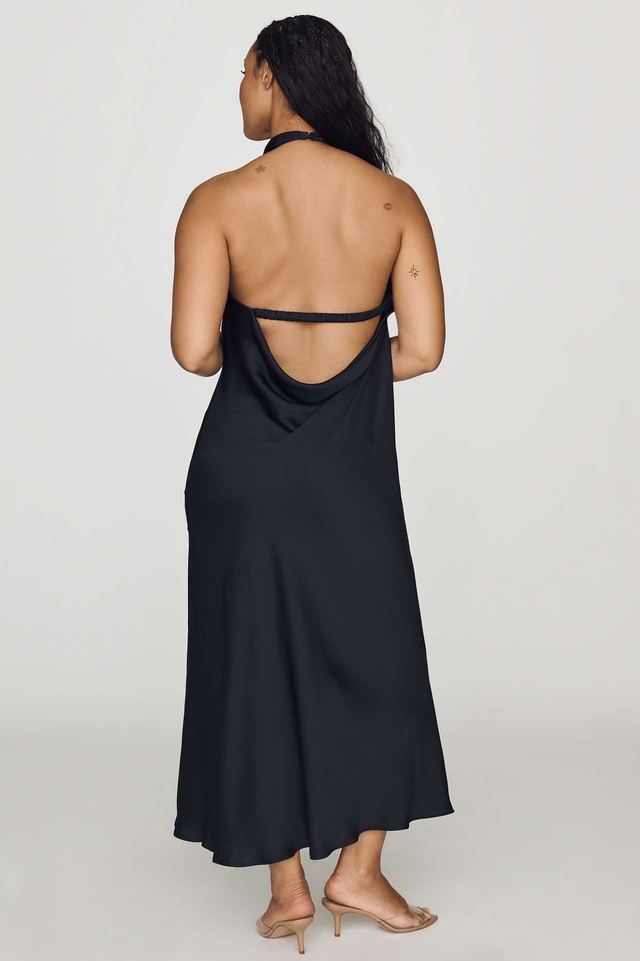 Maeve Jamie Satin Halter Midi Dress