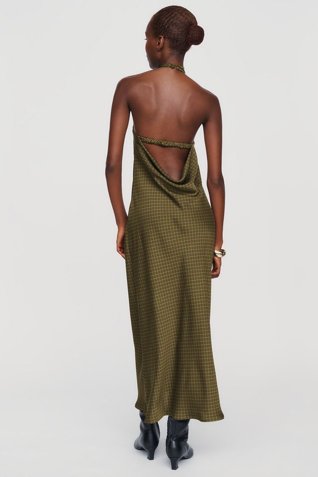 Maeve Jamie Satin Halter Midi Dress #3