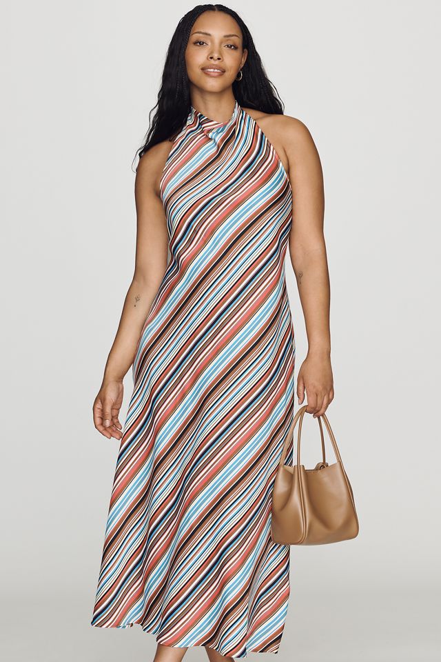 Maeve Jamie Satin Halter Midi Dress #7