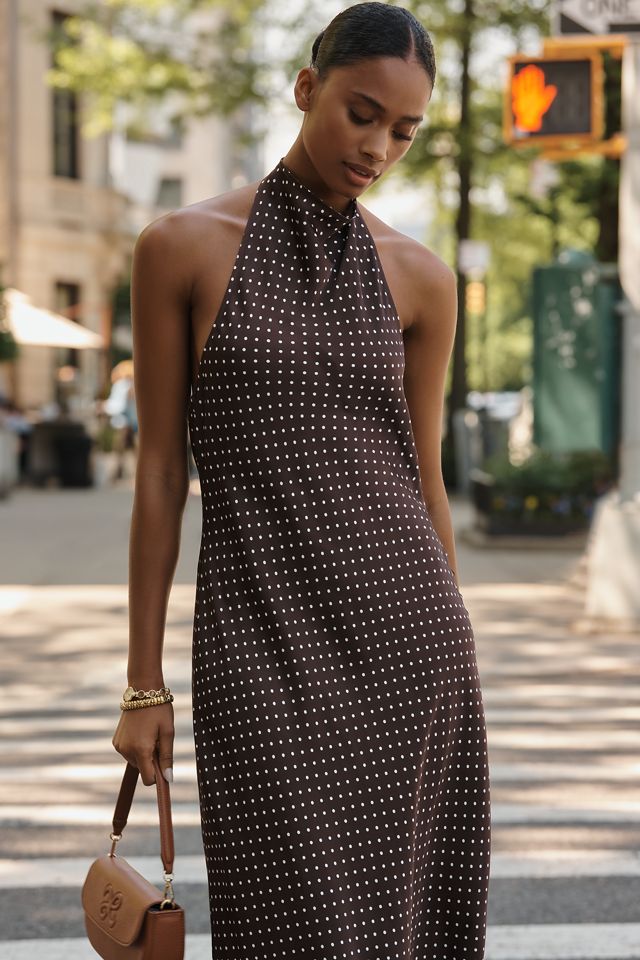 brown maxi dress halter Evelyn Halter Maxi Dress main image 0