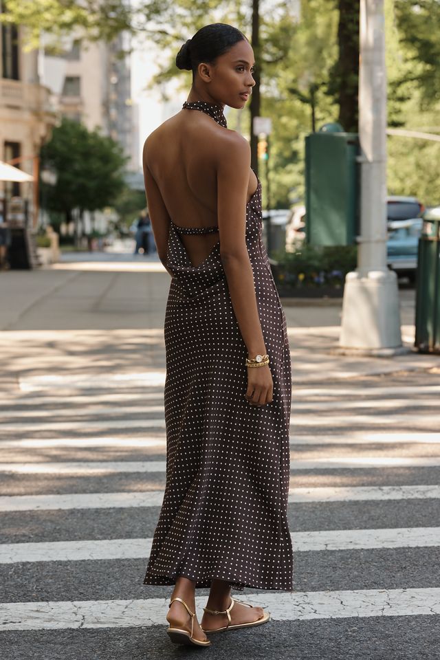 midi dress backless Asymmetrical One Shoulder Backless Satin Sleeveless Midi Dress main image 0