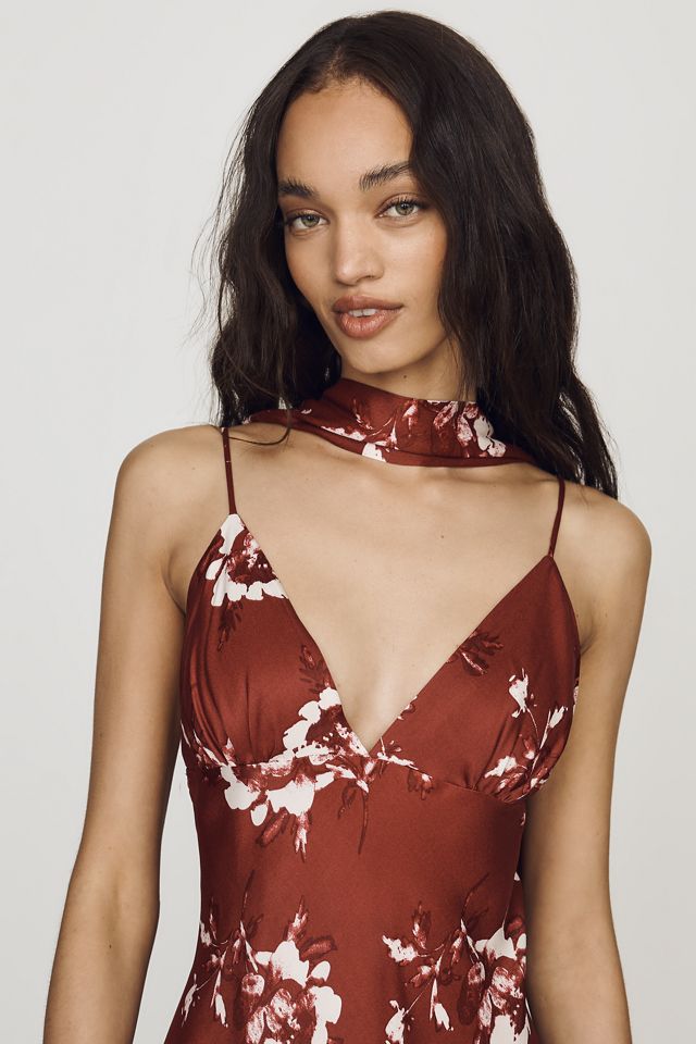 Clara Printed V-Neck A-Line Midi Dress by Maeve #1