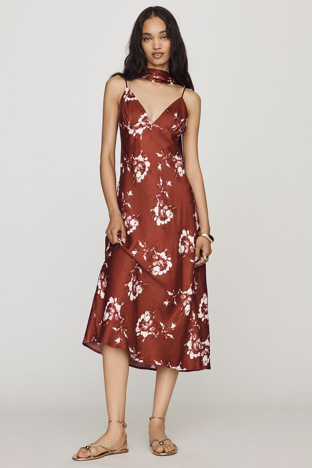 Clara Printed V-Neck A-Line Midi Dress by Maeve #3