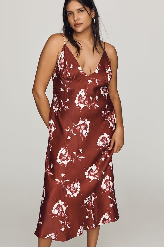 Clara Printed V-Neck A-Line Midi Dress by Maeve #7