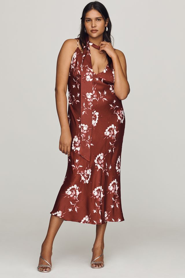 Clara Printed V-Neck A-Line Midi Dress by Maeve #4