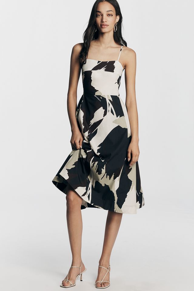 100% Cotton Bare Waisted Midi Dress by Anthropologie in Black, Size: XS