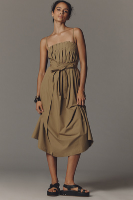 By Anthropologie Utility Pleated Midi Dress