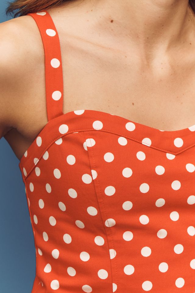 Maeve Sweetheart Polka Dot Mini Dress | Anthropologie