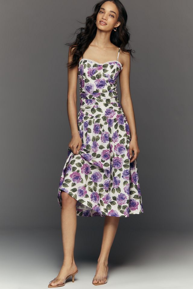 Maeve Cotton Printed Midi Dress | Anthropologie