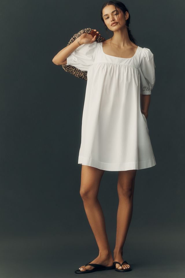 Maeve Cotton Puff-Sleeve Mini Dress | Anthropologie