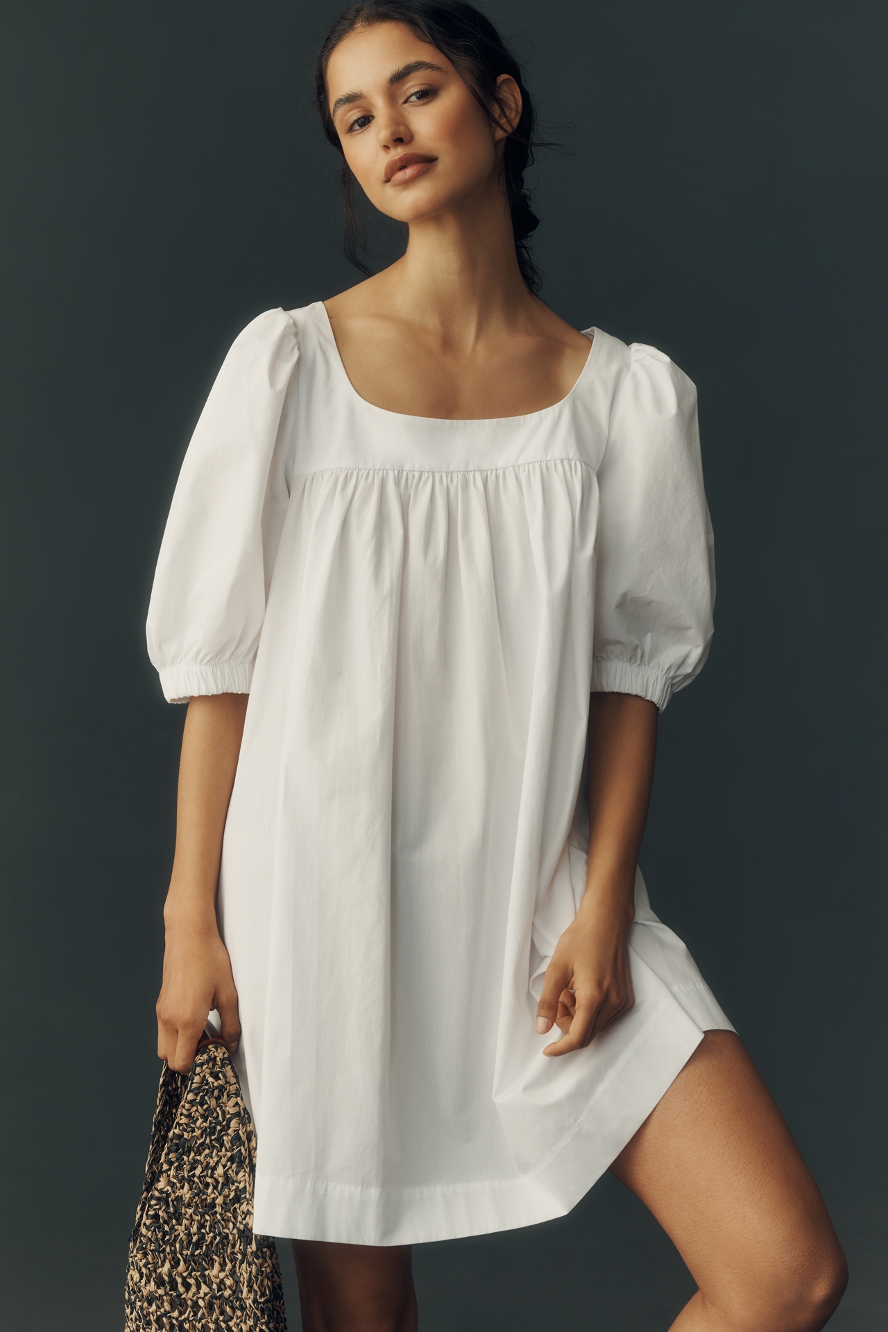 Maeve Cotton Puff-Sleeve Mini Dress