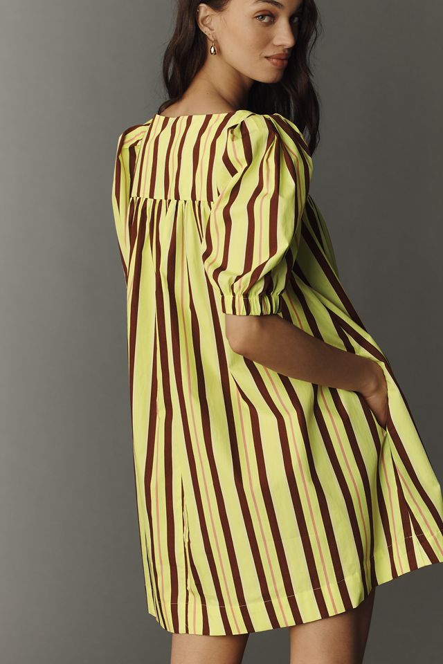 Maeve Square-Neck Puff-Sleeve Mini Dress  #1