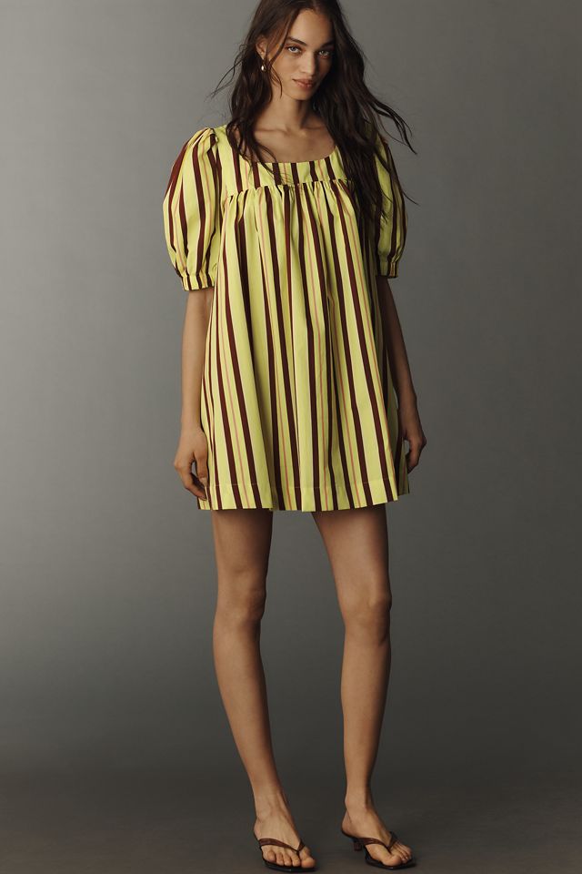Maeve Square-Neck Puff-Sleeve Mini Dress  #2