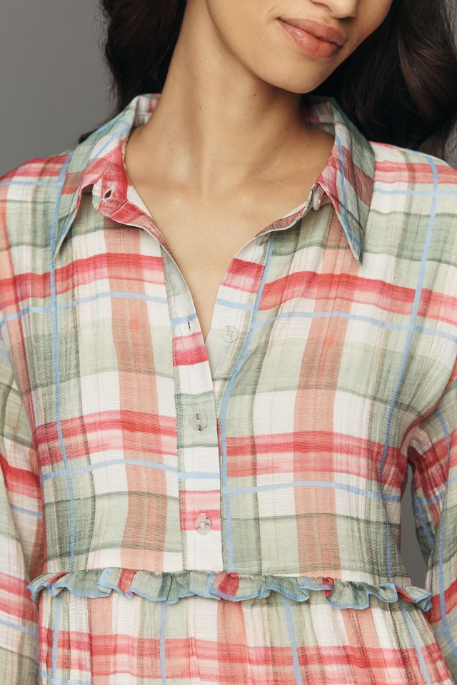 Maeve Bettina Tiered Mini Shirtdress #1