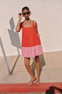 Maeve Poplin Bubble Mini Dress