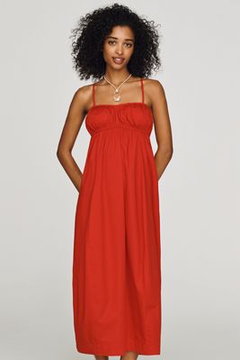 Maeve 100% Cotton Barrel Midi Dress