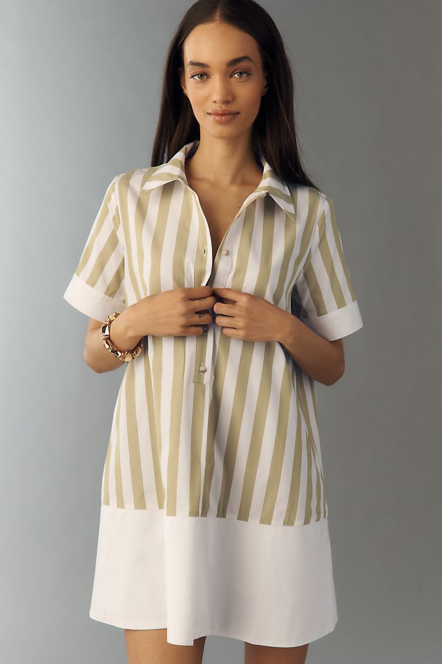 anthropologie mini dresses By Cotton Smocked Dress Mini silhouette By Anthropologie Short-Sleeve Cutout Mini