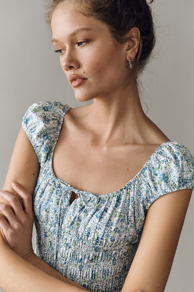 By Anthropologie Cotton Smocked Mini Dress #1