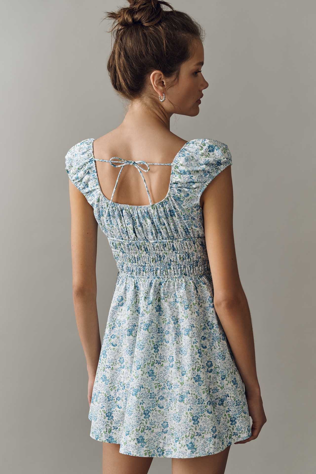 By Anthropologie Cotton Smocked Mini Dress