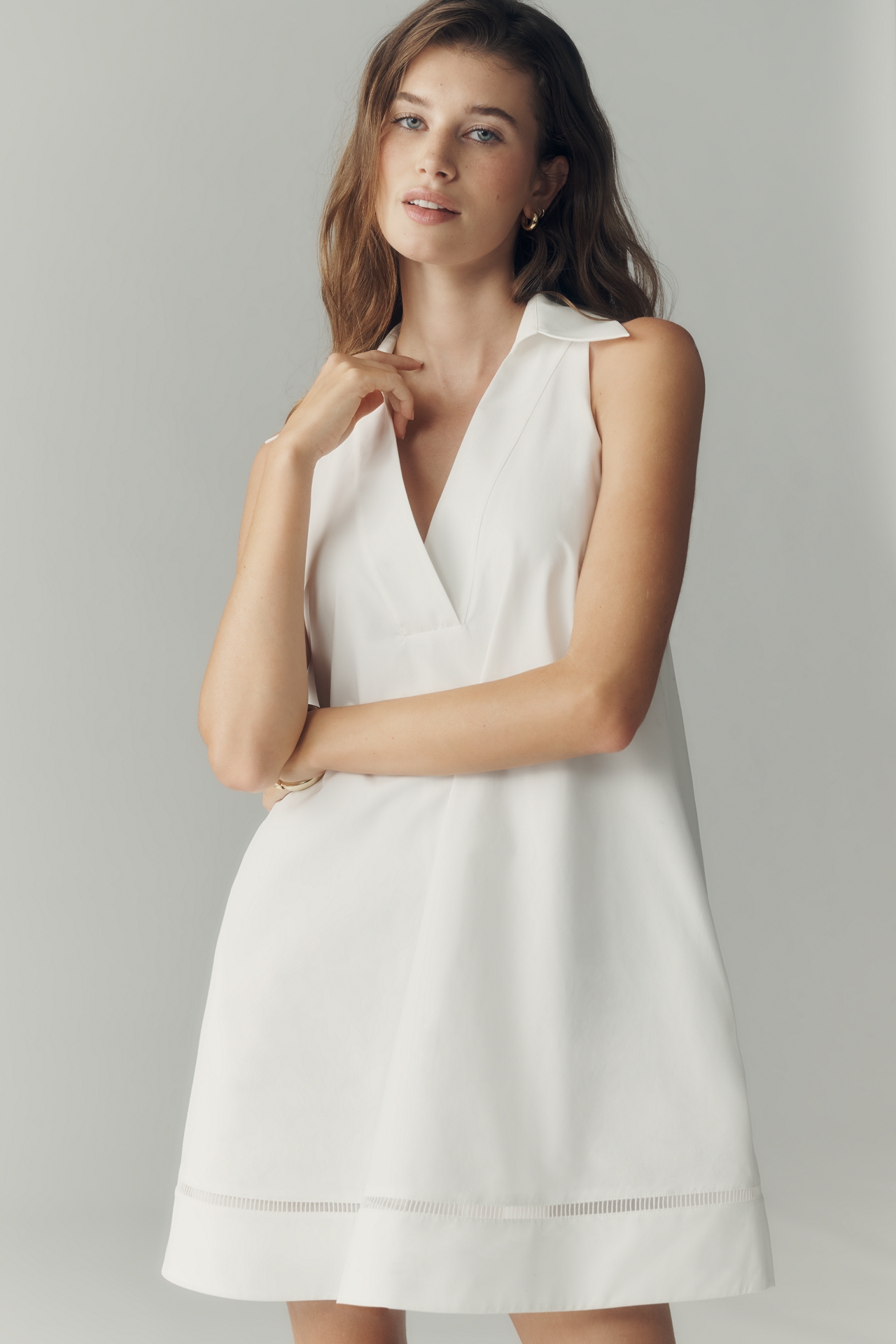 By Anthropologie Cotton Collared Mini Dress