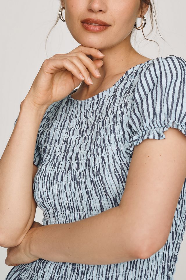 Maeve Margie Smocked Stripe Mini Dress #2