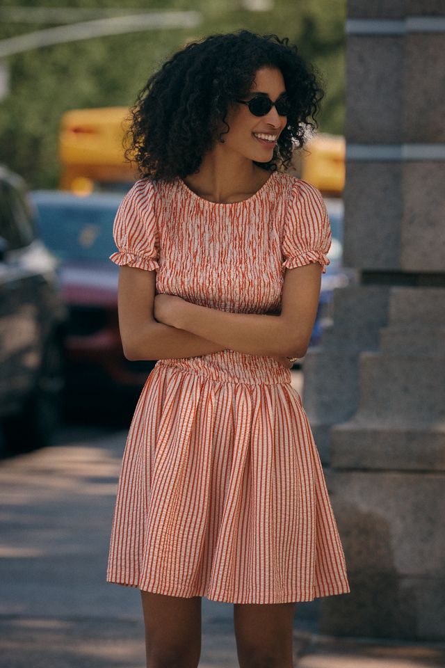 Maeve Margie Smocked Stripe Mini Dress #2