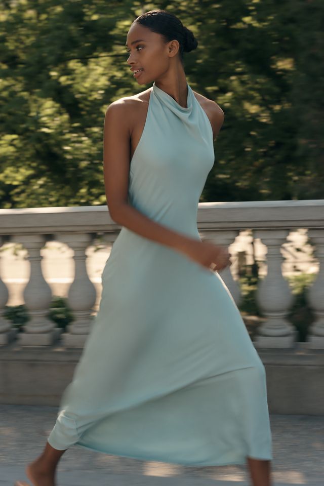 Maeve Jamie Satin Halter Maxi Dress #1