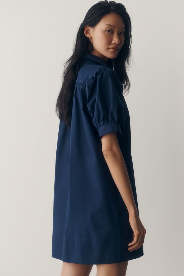 Maeve Cotton Puff-Sleeve Shirtdress #1