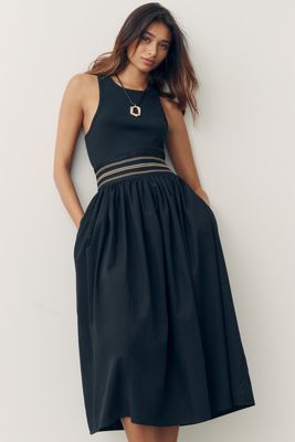 By Anthropologie Banded Twofer Midi Dress