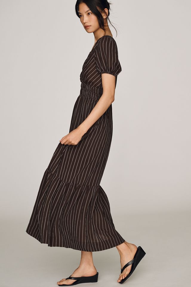 By Anthropologie Puff Sleeve Waisted Maxi Dress #2