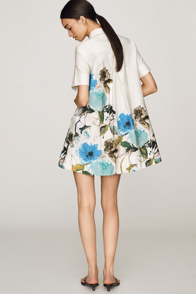 By Anthropologie Pollie 100% Cotton Swing Dress by Leigh Viner #1