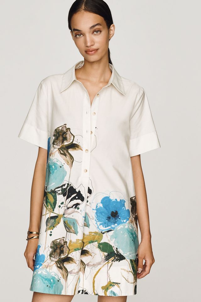 By Anthropologie Pollie 100% Cotton Swing Dress by Leigh Viner #3