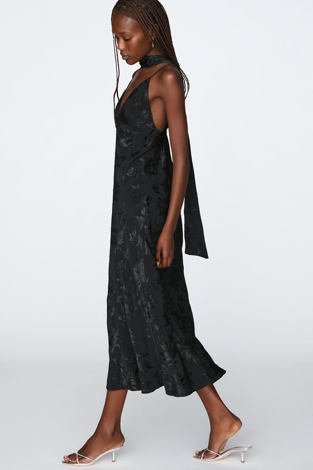 Maeve Clara Scarf-Neck Jacquard Midi Dress #1