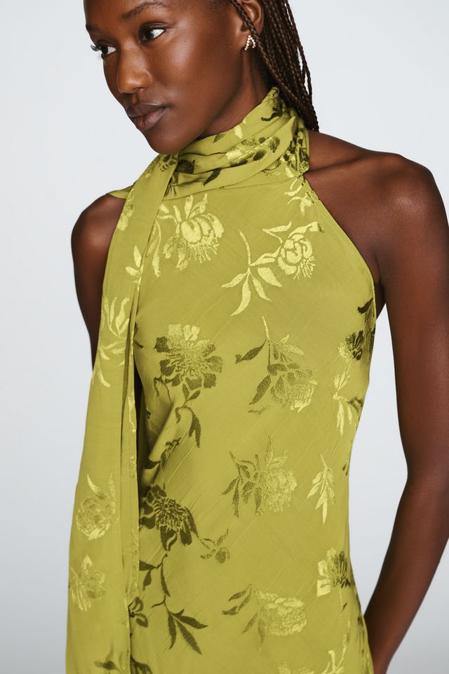 By Anthropologie Jacquard Halter Midi Dress #1