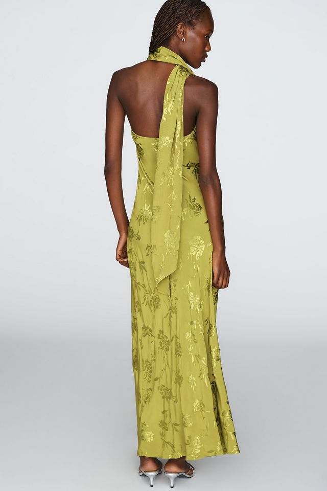 By Anthropologie Jacquard Halter Midi Dress #3