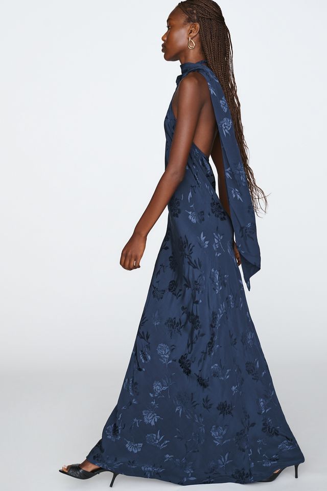 By Anthropologie Jacquard Halter Midi Dress #2