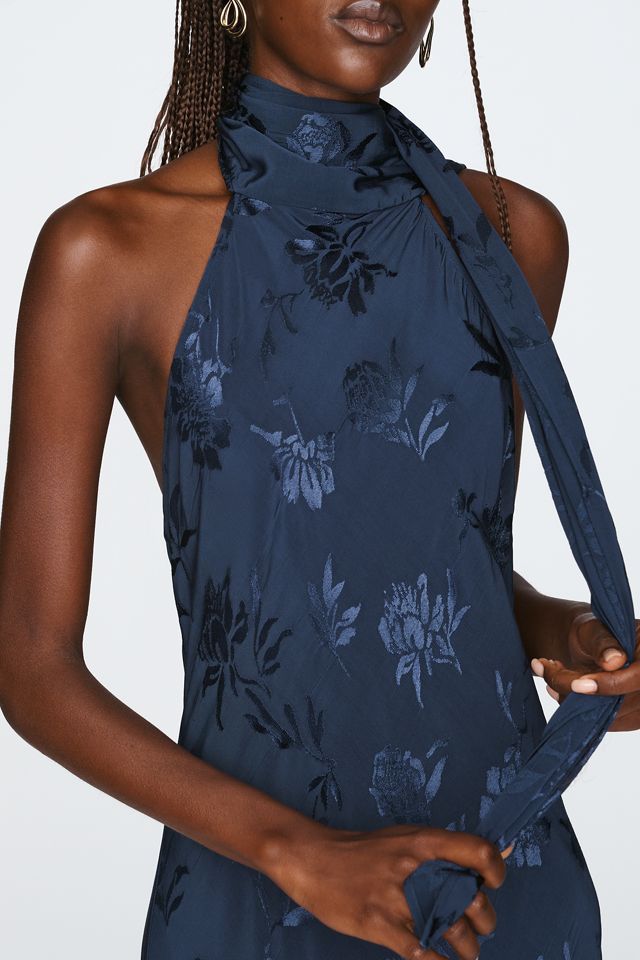 By Anthropologie Jacquard Halter Midi Dress #3