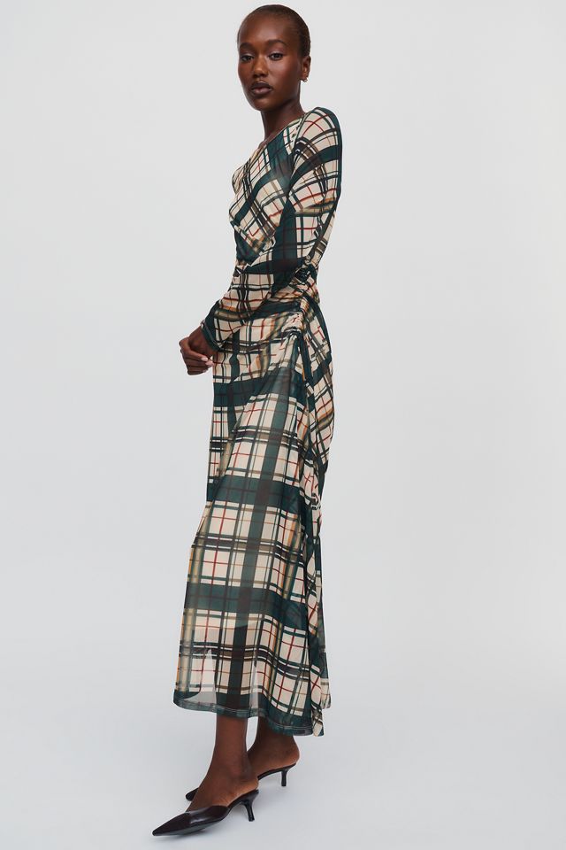 @merricksart x By Anthropologie Ruched Mesh Midi Dress #1