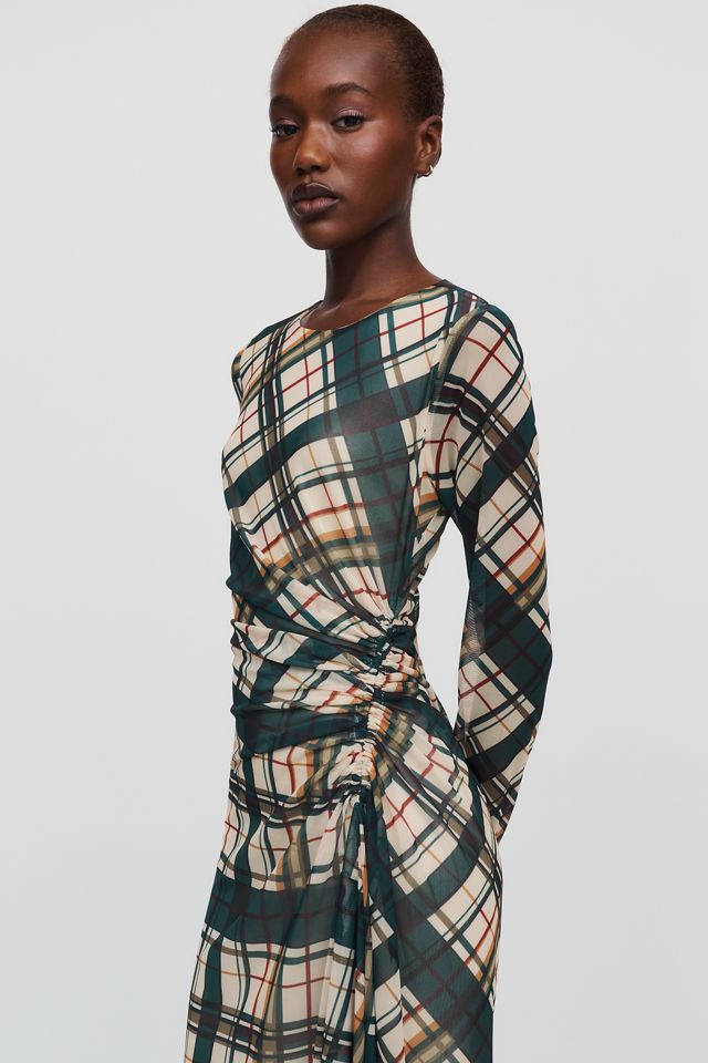 @merricksart x By Anthropologie Ruched Mesh Midi Dress #3