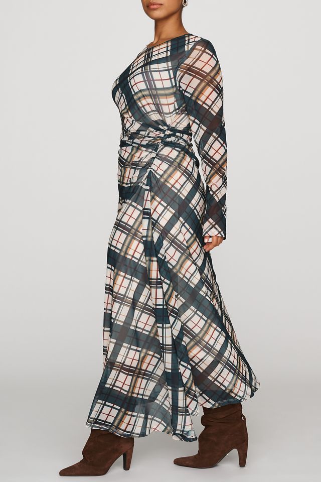@merricksart x By Anthropologie Ruched Mesh Midi Dress #6